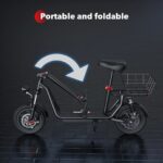 iScooter i12 Electric Scooter With Seat & Carry Basket - Image 6