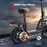 iScooter i12 Electric Scooter With Seat & Carry Basket - Image 7